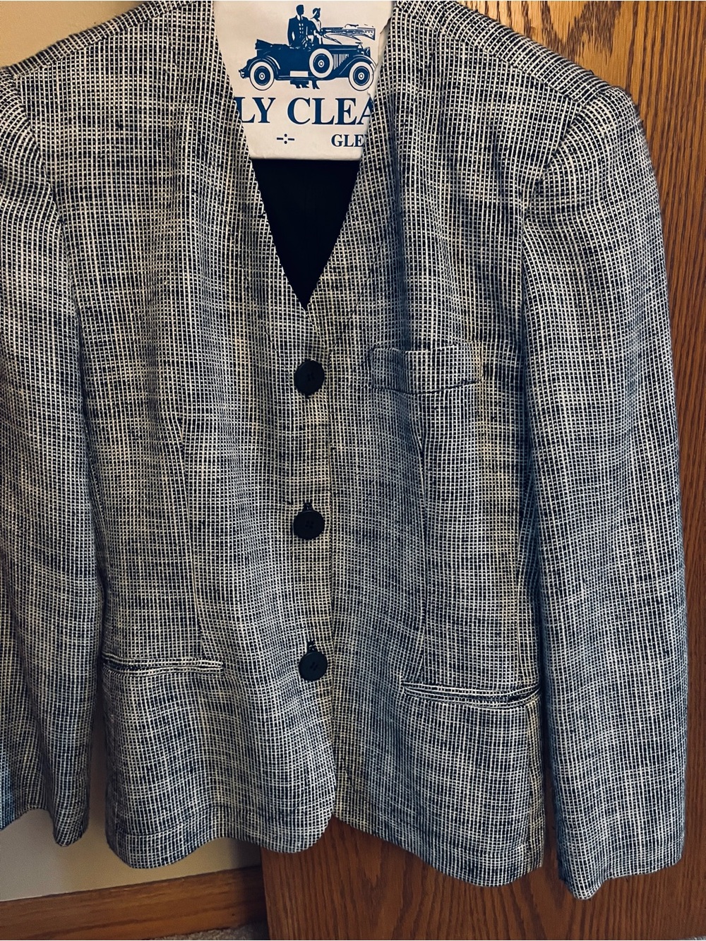 Jones New York Black & White Textured Women's Blazer